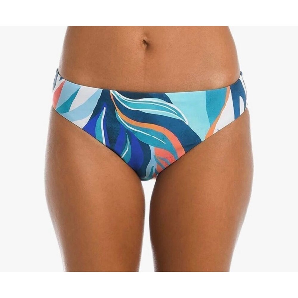 NWT La Blanca Island Goddess Tropical Bikini Bottoms Blue Orange LB3VM93 Size 16